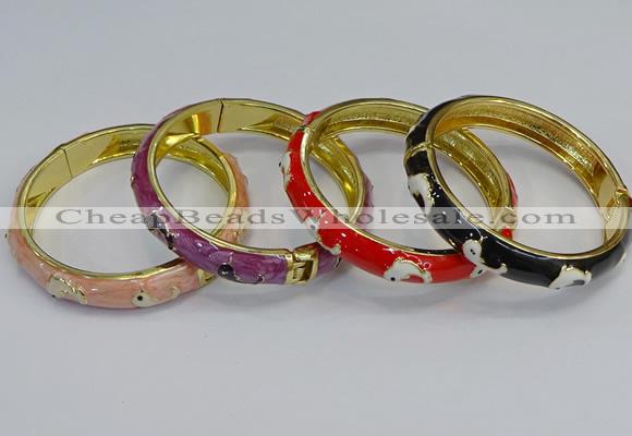 CEB63 9mm width gold plated alloy with enamel bangles wholesale