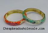 CEB64 9mm width gold plated alloy with enamel bangles wholesale