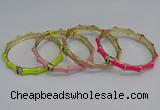 CEB65 6mm width gold plated alloy with enamel bangles wholesale