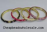 CEB67 6mm width gold plated alloy with enamel bangles wholesale