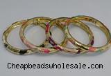 CEB69 6mm width gold plated alloy with enamel bangles wholesale