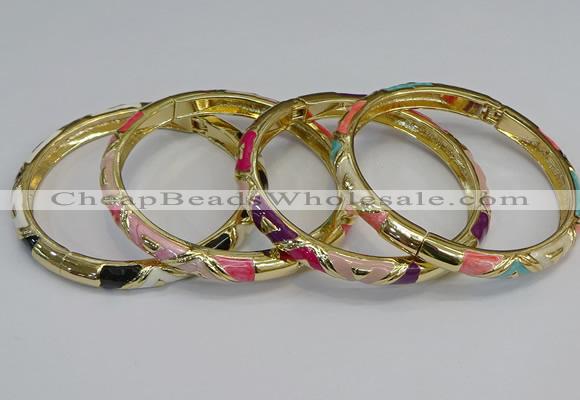 CEB69 6mm width gold plated alloy with enamel bangles wholesale