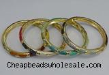 CEB70 6mm width gold plated alloy with enamel bangles wholesale