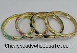 CEB71 6mm width gold plated alloy with enamel bangles wholesale