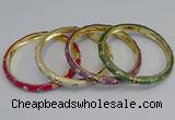 CEB75 6mm width gold plated alloy with enamel bangles wholesale