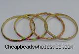 CEB76 5mm width gold plated alloy with enamel bangles wholesale