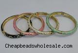 CEB77 5mm width gold plated alloy with enamel bangles wholesale