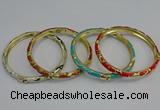 CEB78 5mm width gold plated alloy with enamel bangles wholesale