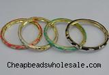 CEB79 6mm width gold plated alloy with enamel bangles wholesale