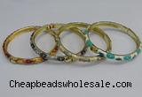 CEB80 6mm width gold plated alloy with enamel bangles wholesale