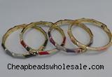 CEB81 6mm width gold plated alloy with enamel bangles wholesale