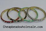 CEB82 6mm width gold plated alloy with enamel bangles wholesale