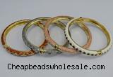 CEB87 7mm width gold plated alloy with enamel bangles wholesale