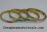 CEB88 7mm width gold plated alloy with enamel bangles wholesale