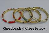 CEB90 8mm width gold plated alloy with enamel bangles wholesale