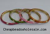 CEB91 6mm width gold plated alloy with enamel bangles wholesale