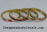 CEB93 7mm width gold plated alloy with enamel bangles wholesale