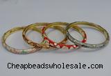 CEB94 6mm width gold plated alloy with enamel bangles wholesale