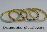 CEB95 6mm width gold plated alloy with enamel bangles wholesale