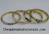 CEB97 6mm width gold plated alloy with enamel bangles wholesale