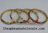 CEB98 6mm width gold plated alloy with enamel bangles wholesale