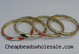 CEB99 6mm width gold plated alloy with enamel bangles wholesale