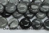 CEE12 15.5 inches 14mm flat round eagle eye jasper beads wholesale