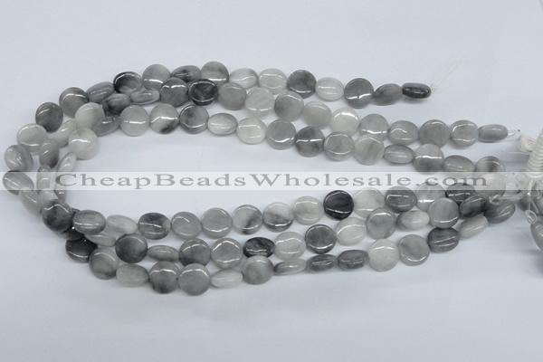 CEE201 15.5 inches 12mm flat round eagle eye jasper beads