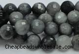 CEE21 15.5 inches 10mm faceted round eagle eye jasper beads wholesale