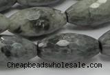 CEE32 15.5 inches 15*30mm faceted rice eagle eye jasper beads