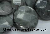 CEE39 15.5 inches 25mm faceted coin eagle eye jasper beads wholesale