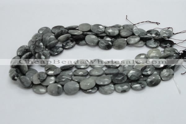 CEE51 15.5 inches 8*12mm faceted oval eagle eye jasper beads