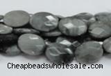 CEE52 15.5 inches 10*14mm faceted oval eagle eye jasper beads