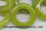 CEJ09 15.5 inches 28*30mm donut lemon jade beads wholesale