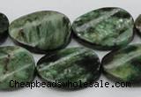 CEM25 15.5 inches 18*25mm twisted oval emerald gemstone beads