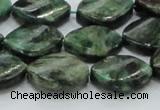 CEM28 15.5 inches 15*20mm twisted teardrop emerald gemstone beads