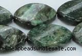 CEM29 15.5 inches 22*30mm twisted teardrop emerald gemstone beads