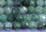 CEM78 15 inches 4mm faceted round emerald beads