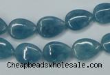 CEQ101 15.5 inches 10*14mm flat teardrop blue sponge quartz beads