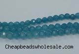 CEQ11 15.5 inches 4mm faceted round blue sponge quartz beads