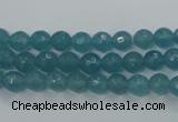 CEQ12 15.5 inches 6mm faceted round blue sponge quartz beads