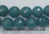 CEQ16 15.5 inches 12mm faceted round blue sponge quartz beads