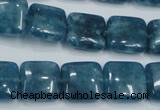 CEQ163 15.5 inches 14*14mm square blue sponge quartz beads