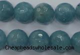 CEQ17 15.5 inches 14mm faceted round blue sponge quartz beads