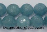 CEQ18 15.5 inches 16mm faceted round blue sponge quartz beads