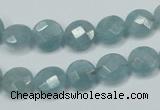 CEQ181 15.5 inches 10mm faceted coin blue sponge quartz beads