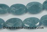 CEQ193 15.5 inches 13*18mm faceted oval blue sponge quartz beads