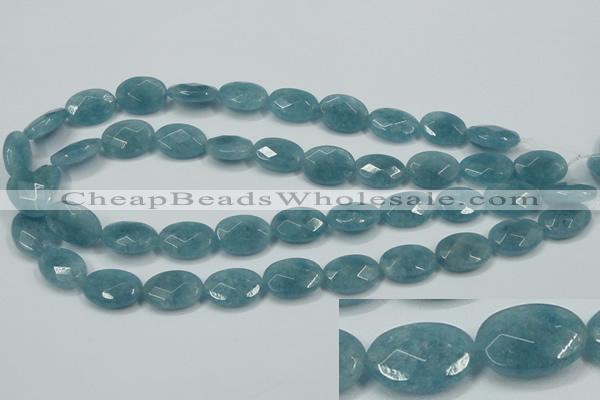 CEQ193 15.5 inches 13*18mm faceted oval blue sponge quartz beads