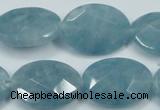 CEQ195 15.5 inches 18*25mm faceted oval blue sponge quartz beads