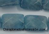 CEQ235 15.5 inches 18*25mm faceted rectangle blue sponge quartz beads